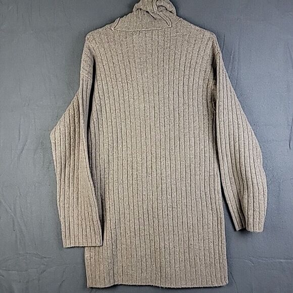 Abercrombie‎ & Fitch Womens Ribbed Knit Turtleneck Sweater Pullover Taupe Sz SP - Picture 2 of 9